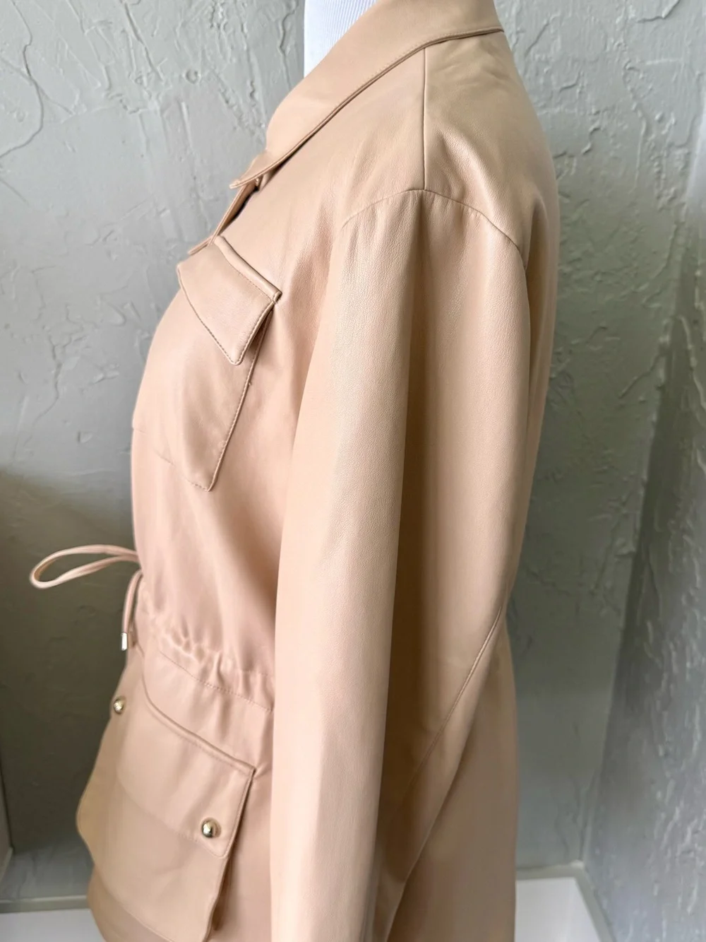 Elie Tahari Beige Women's Drawstring Utility Jacket